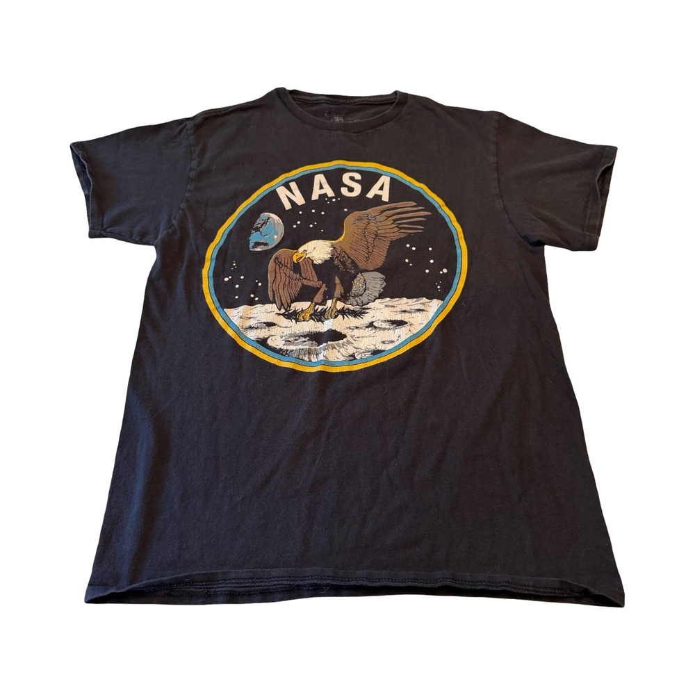 Bailey Apparel NASA‎ Apollo 11 Eagle Moon Graphic T-Shirt Mens Medium Black Tee